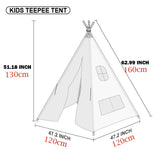 Foldable Wooden Canvas Kids Teepee Play Tent Portable Pop Up Playhouse