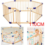 Wooden Baby Playpen, 8 Panels Large Play Fence for Toddlers, Kids Rectangle Activity Center Safety Play Yard with Lockable Door for Indoor and Outdoor