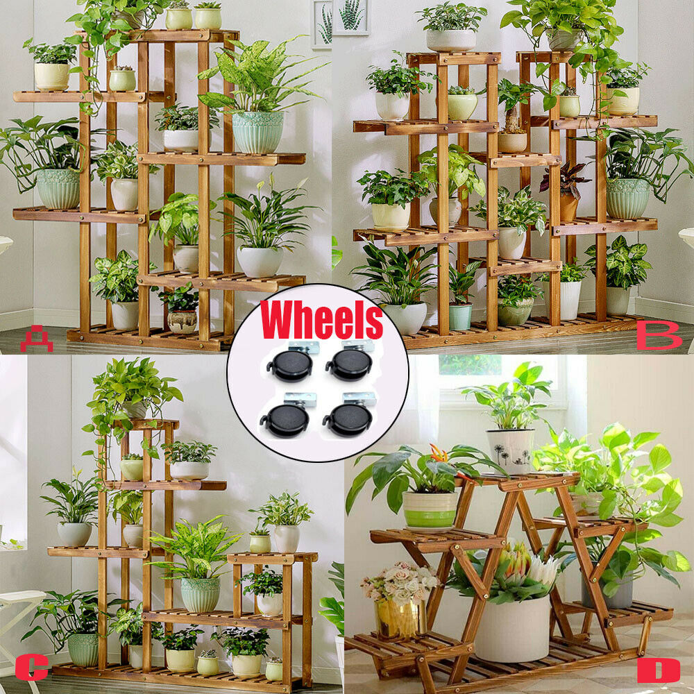 plant display stand indoor ToteBox Plant Stand, Wood Plant Stands Indoor Outdoor, Multi Tiered Wo – CounponYoleo