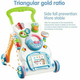 Interactive Baby Walker 3 in 1 First Steps Push Along Bouncer Activity Music Toy