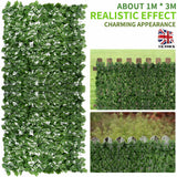 1m X 3m Artificial Leaf Hedge Privacy Screening Garden Fence Panel Roll UK